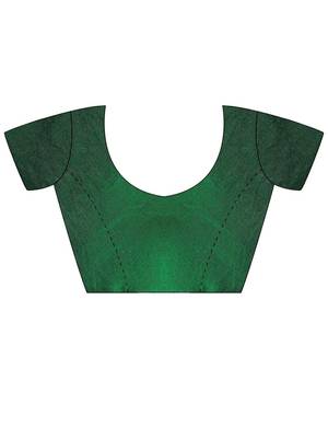 green embellished sequinned satin heavy work saree 5