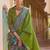 Olive silk blend designer patola saree
