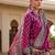Purple kalamkari silk blend designer patola saree