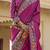 Purple kalamkari silk blend designer patola saree