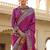Purple kalamkari silk blend designer patola saree