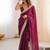 purple embellished sequinned satin heavy work saree