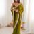olive embellished sequinned satin heavy work saree
