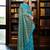 turquoise blue & gold toned woven design zari art silk blend paithani saree