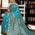 turquoise blue & gold toned woven design zari art silk blend paithani saree