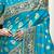 turquoise blue & gold toned woven design zari art silk blend paithani saree