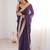 violet embellished sequinned satin heavy work saree