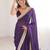 violet embellished sequinned satin heavy work saree