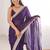 violet embellished sequinned satin heavy work saree