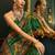 green ethnic motifs banarasi silk blend saree