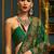 green ethnic motifs banarasi silk blend saree