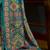 teal floral woven design banarasi silk blend saree