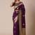 Purple woven design zari silk blend banarasi saree