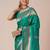 green bagh woven design zari banarasi silk blend saree