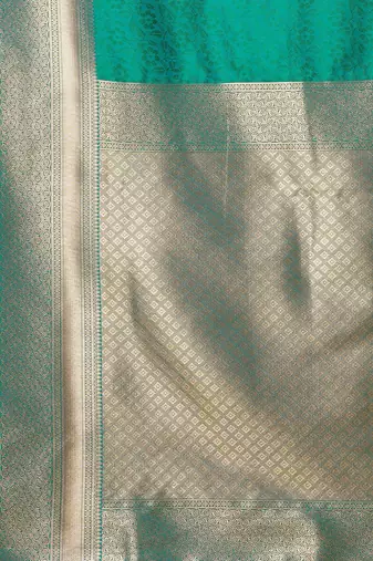 green bagh woven design zari banarasi silk blend saree