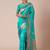 Blue woven design zari silk blend banarasi saree