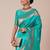 Blue woven design zari silk blend banarasi saree