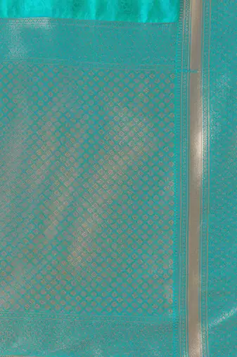 Blue woven design zari silk blend banarasi saree