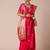 Pink woven design zari silk blend banarasi saree