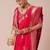Pink woven design zari silk blend banarasi saree