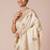 cream woven design zari banarasi silk blend saree