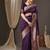 purple & gold-toned floral woven design zari banarasi silk blend saree