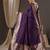 purple & gold-toned floral woven design zari banarasi silk blend saree