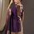 purple & gold-toned floral woven design zari banarasi silk blend saree
