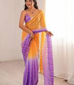 multicolor embellished sequinned satin heavy work saree