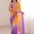 multicolor embellished sequinned satin heavy work saree