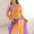 multicolor embellished sequinned satin heavy work saree
