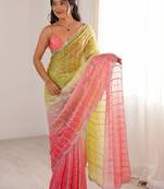 multicolor embellished sequinned satin saree