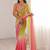 multicolor embellished sequinned satin saree