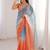 multicolor embellished sequinned satin heavy work saree