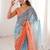 multicolor embellished sequinned satin heavy work saree