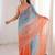 multicolor embellished sequinned satin heavy work saree