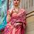 Magenta woven design jaali silk blend banarasi saree