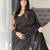 black striped cotton blend khadi saree
