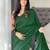 green striped cotton blend saree