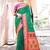 green & red ethnic motifs woven design zari paithani saree