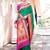 green & red ethnic motifs woven design zari paithani saree