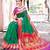 green & red ethnic motifs woven design zari paithani saree