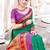 green & red ethnic motifs woven design zari paithani saree