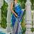 Blue ethnic motifs zari silk blend banarasi saree