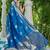 Blue ethnic motifs zari silk blend banarasi saree