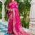 Pink ethnic motifs zari silk blend banarasi saree