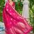 Pink ethnic motifs zari silk blend banarasi saree