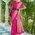 Pink ethnic motifs zari silk blend banarasi saree