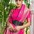 Pink ethnic motifs zari silk blend banarasi saree