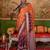 Orange floral printed pochampally saree